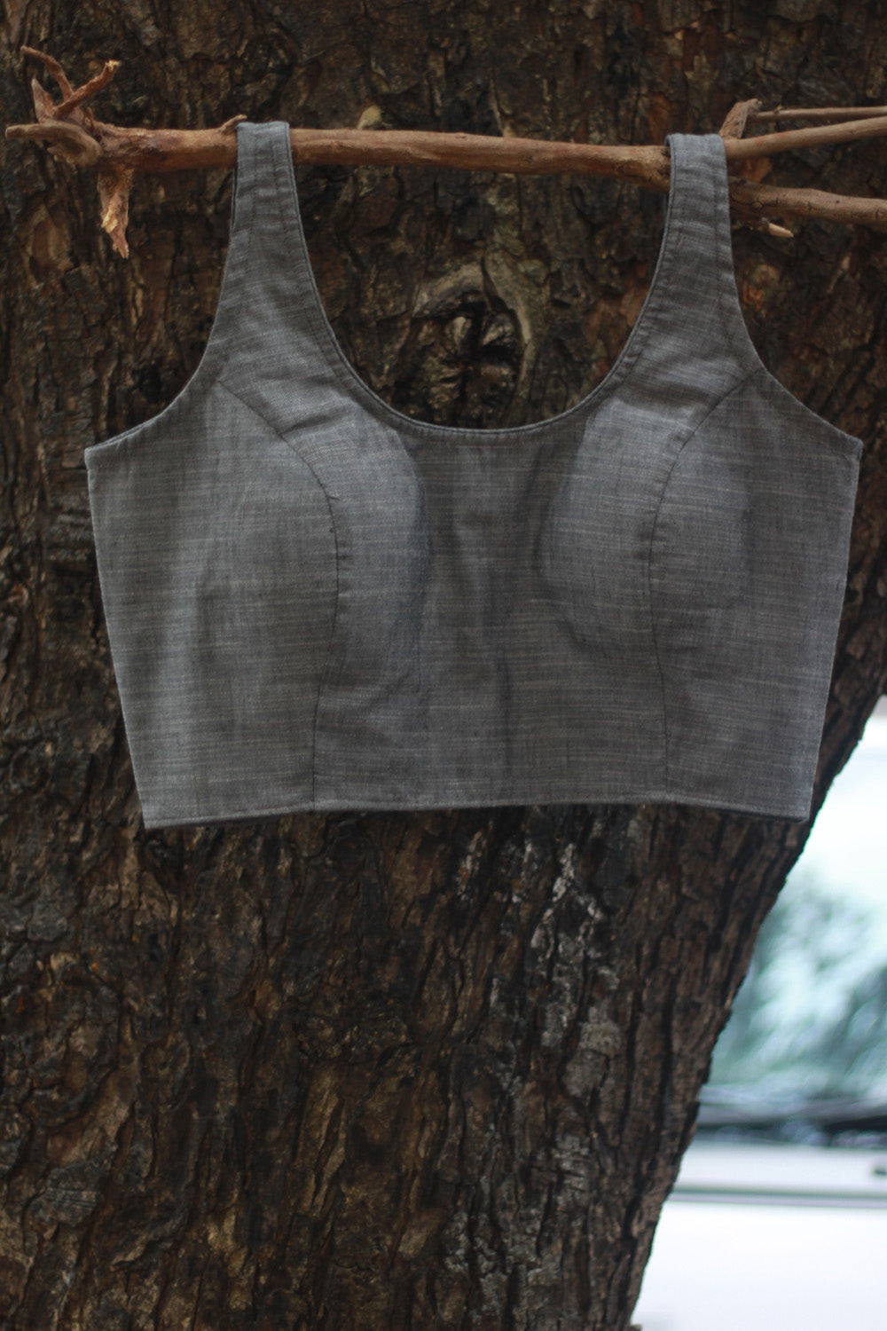 Sleeveless Blouse | Slate Cotton
