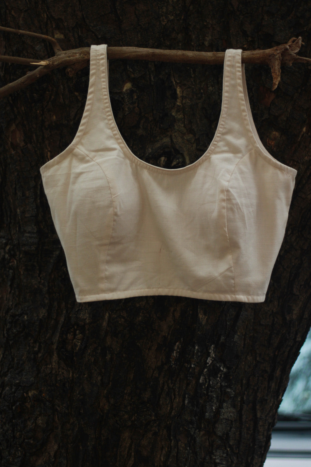 Sleeveless Blouse | Ivory Cotton