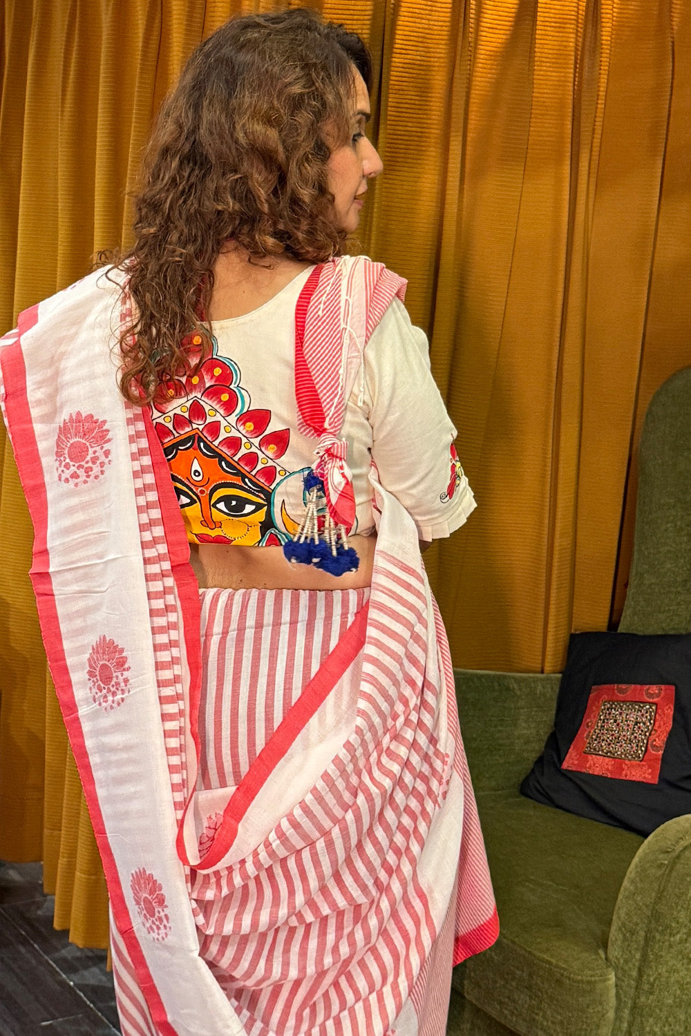 Handpainted Devi Blouse | Ivory