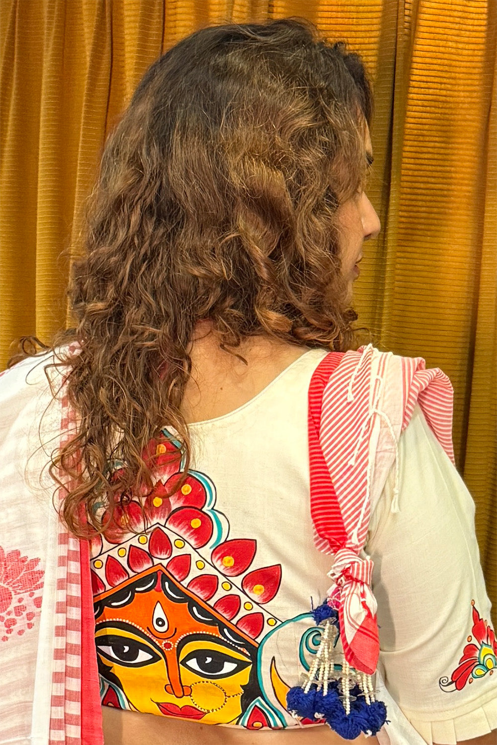 Handpainted Devi Blouse | Ivory