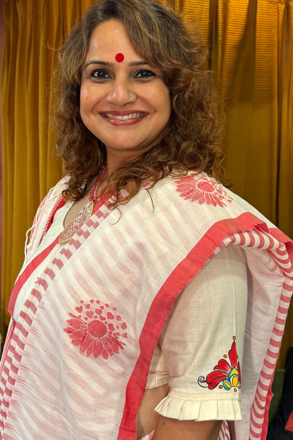 Handpainted Devi Blouse | Ivory