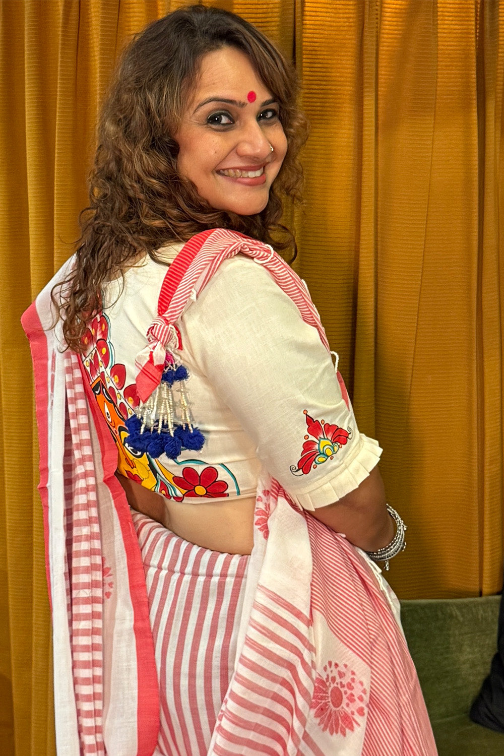 Handpainted Devi Blouse | Ivory