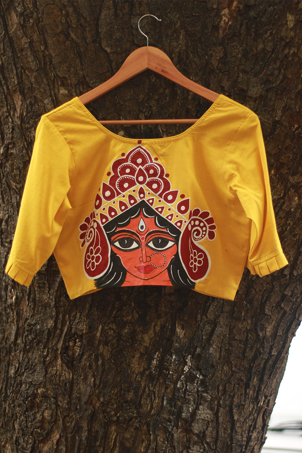 Handpainted Devi Blouse | Yellow