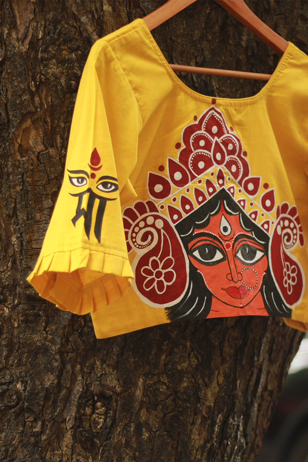 Handpainted Devi Blouse | Yellow