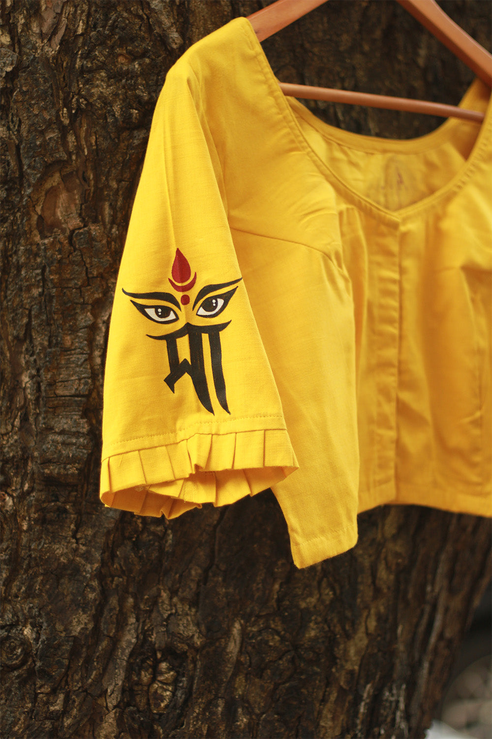 Handpainted Devi Blouse | Yellow