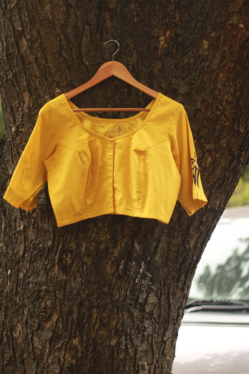 Handpainted Devi Blouse | Yellow