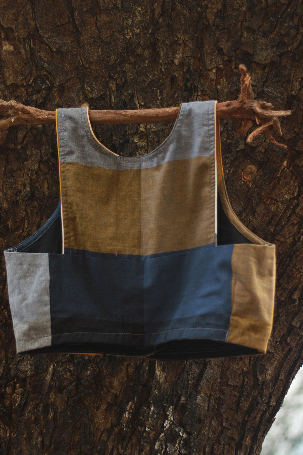 Racer Back Blouse | Checkered Medley