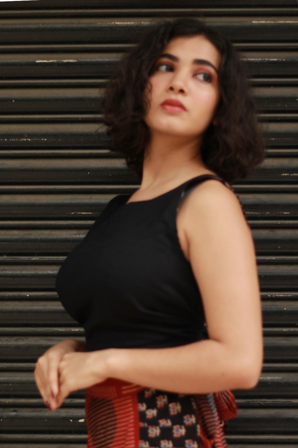 Dhaariyan | Mastaani | Reversible Blouse | Noir Ajrakh