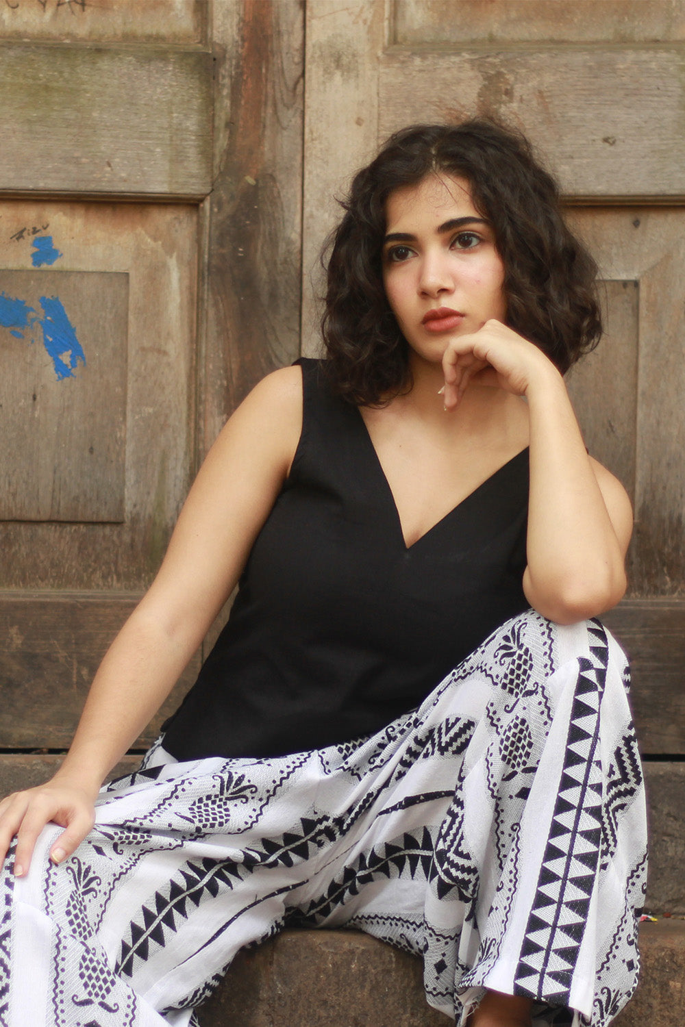 Ananas | Balloon Pants | Cotton White & Black