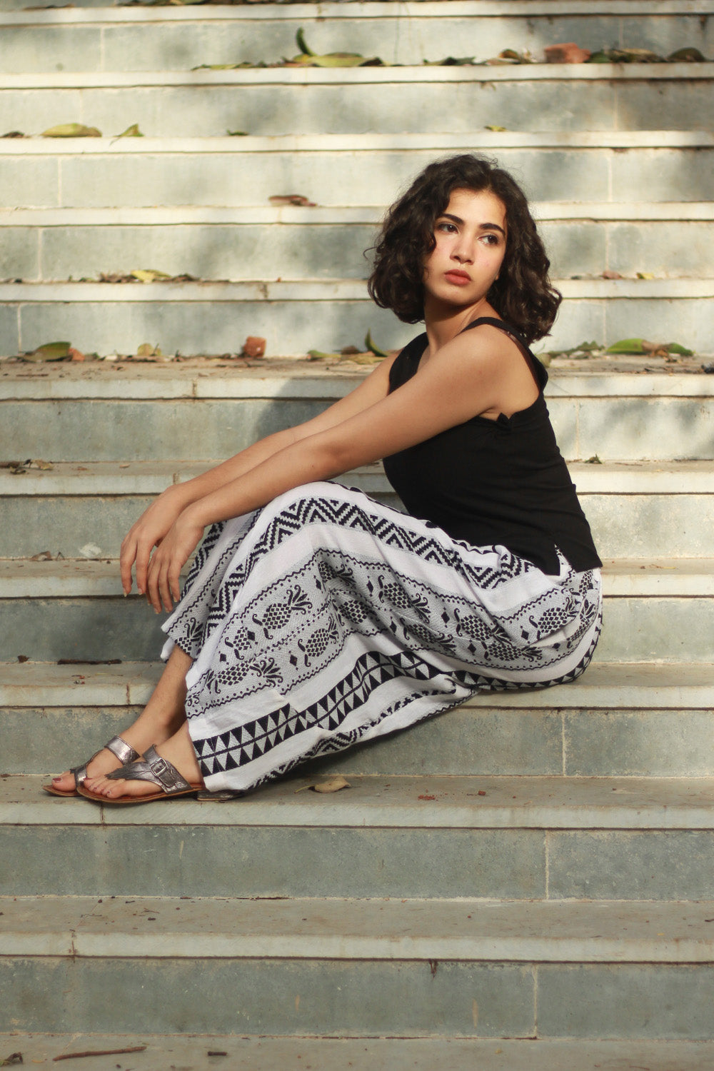 Ananas | Balloon Pants | Cotton White & Black