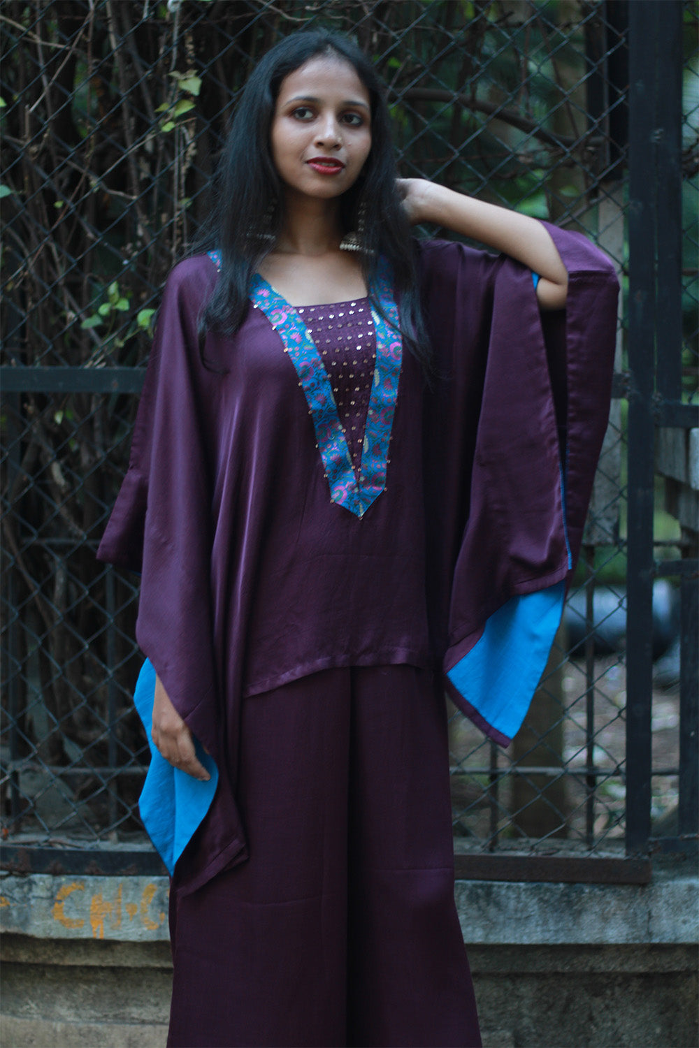 Modal Silk Co-Ord Set | Wine