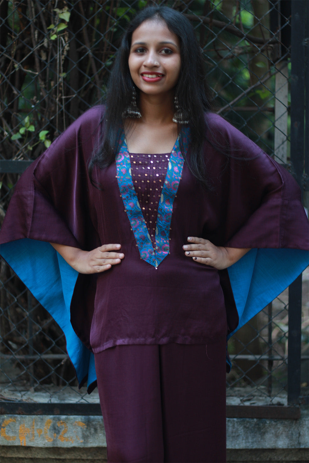 Modal Silk Co-Ord Set | Wine