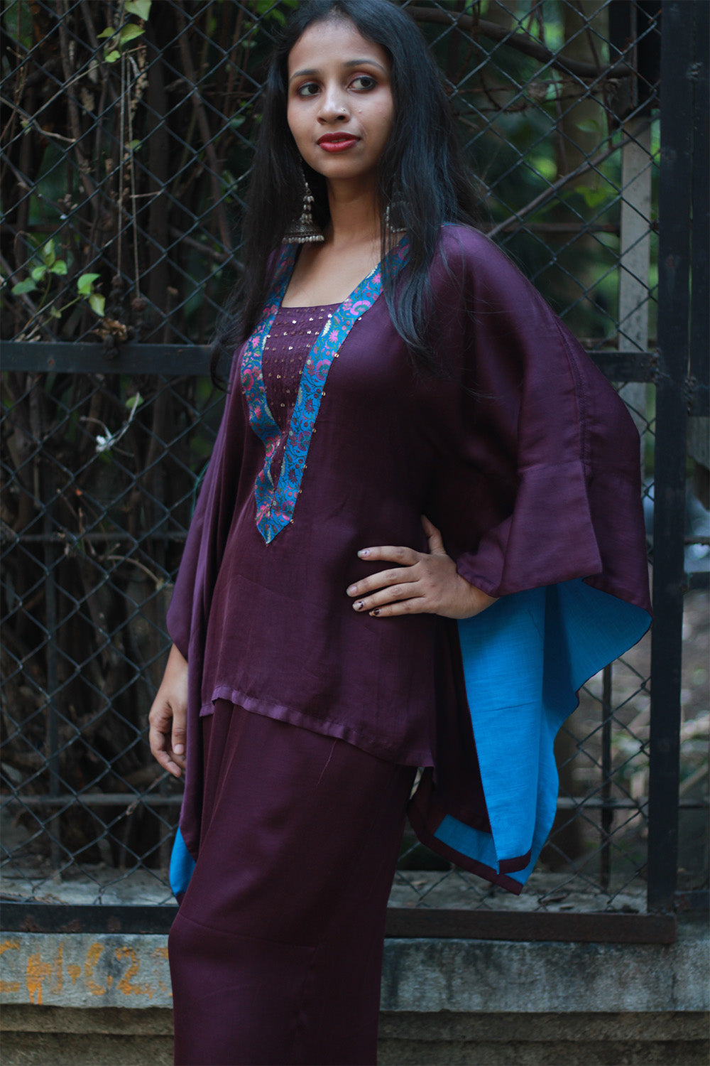 Modal Silk Co-Ord Set | Wine