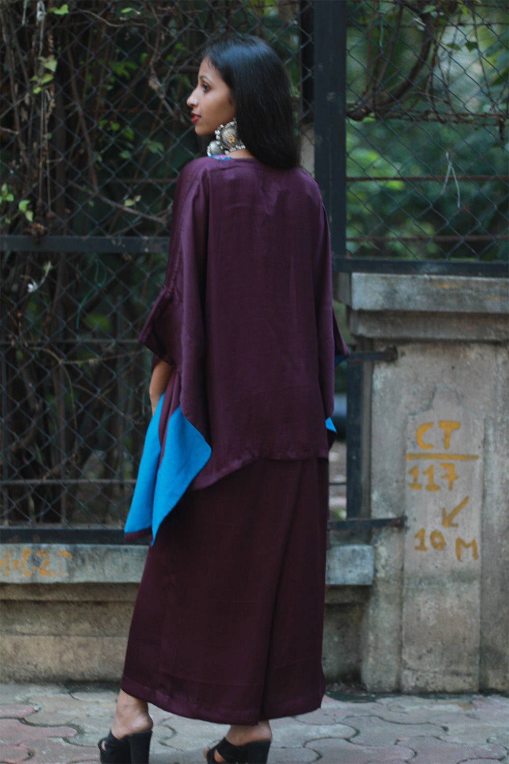 Saumya | Wide Leg Pants | Modal Silk | Wine