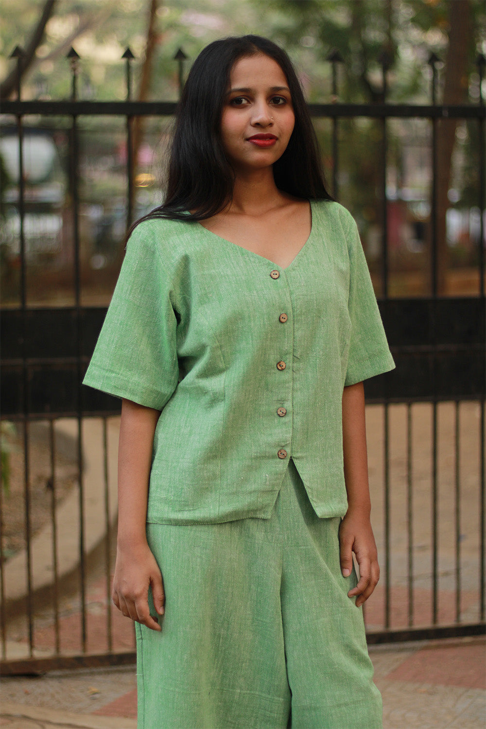 Crop Top | Kala Cotton | Lime