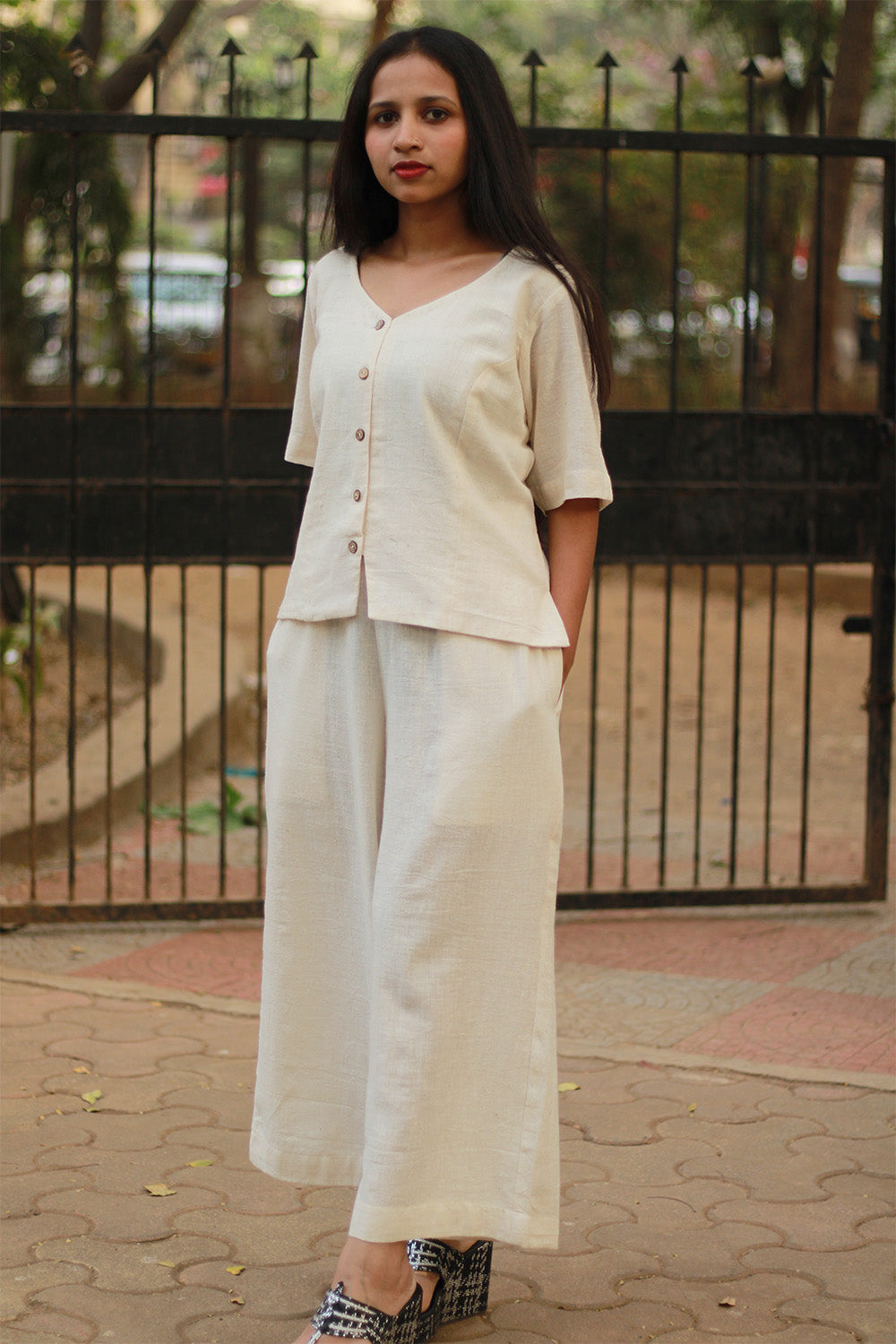 Kala Cotton Co-Ord Set | Ivory