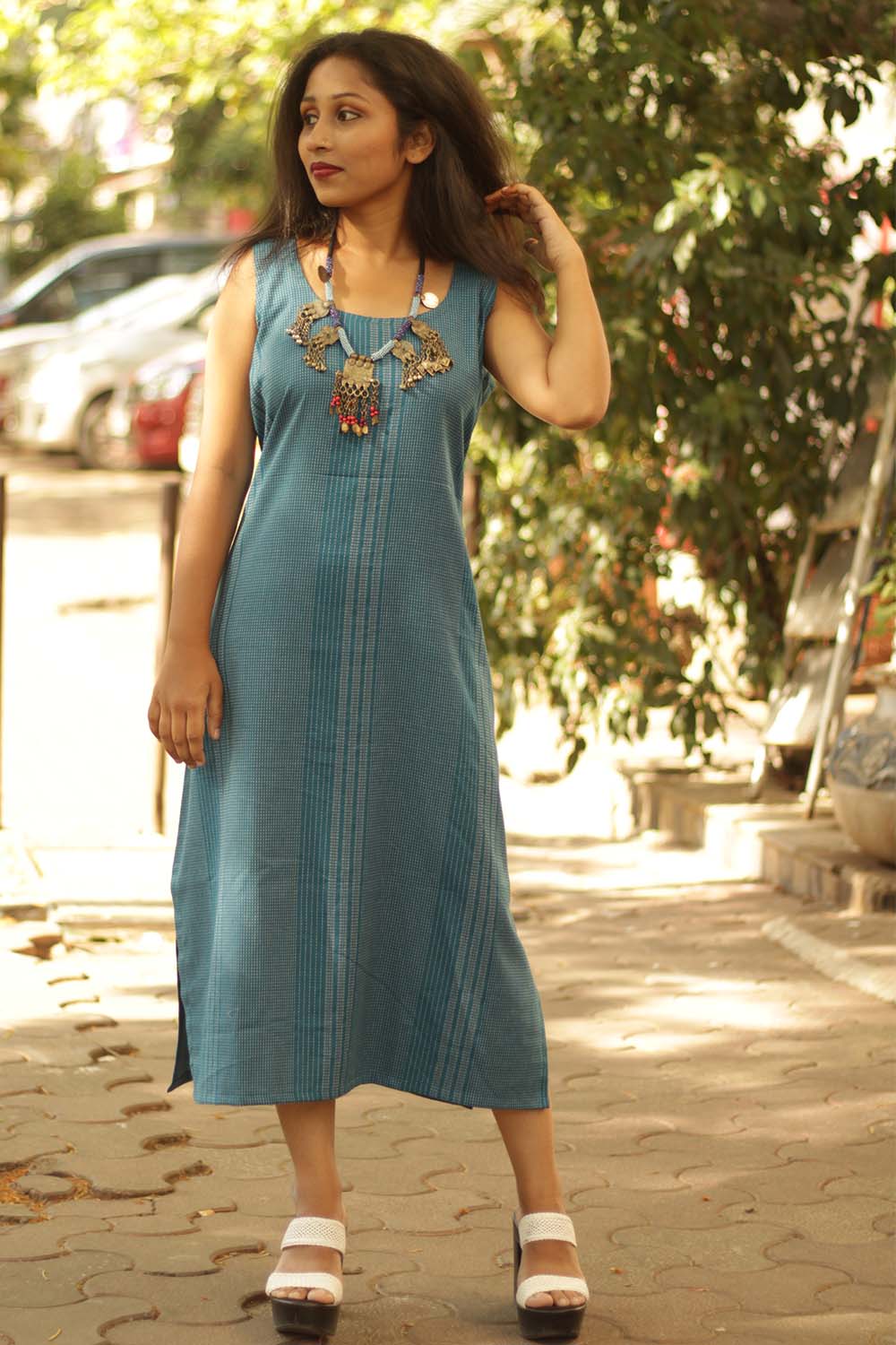 Dress & Overlay Co-Ord Set- Blue Blossom