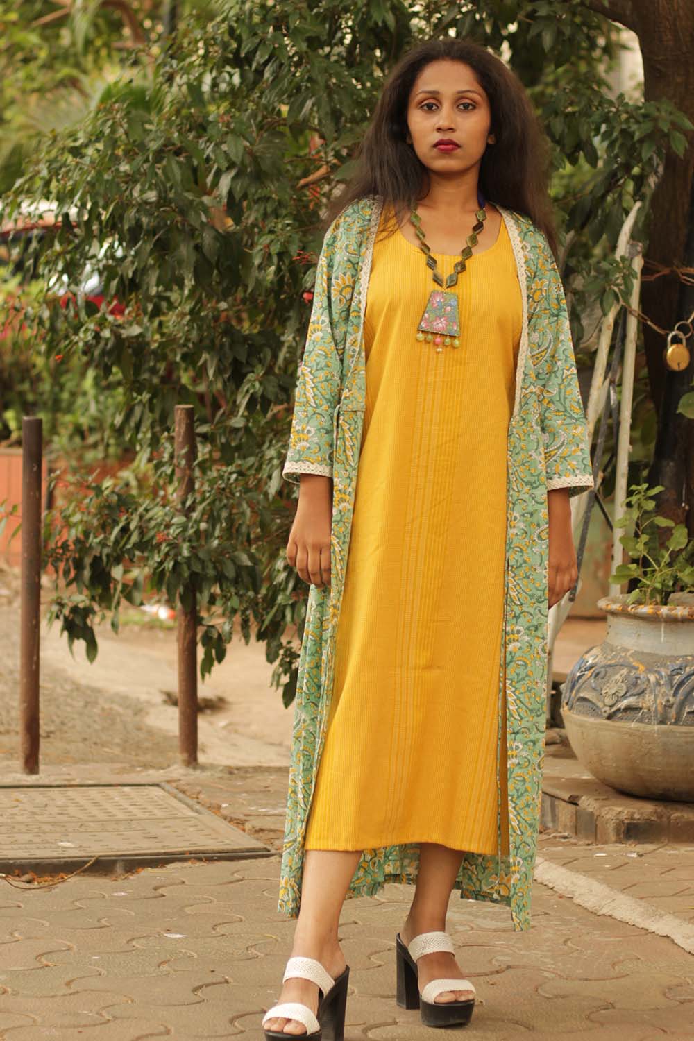 Dress & Overlay Co-Ord Set- Lime Light