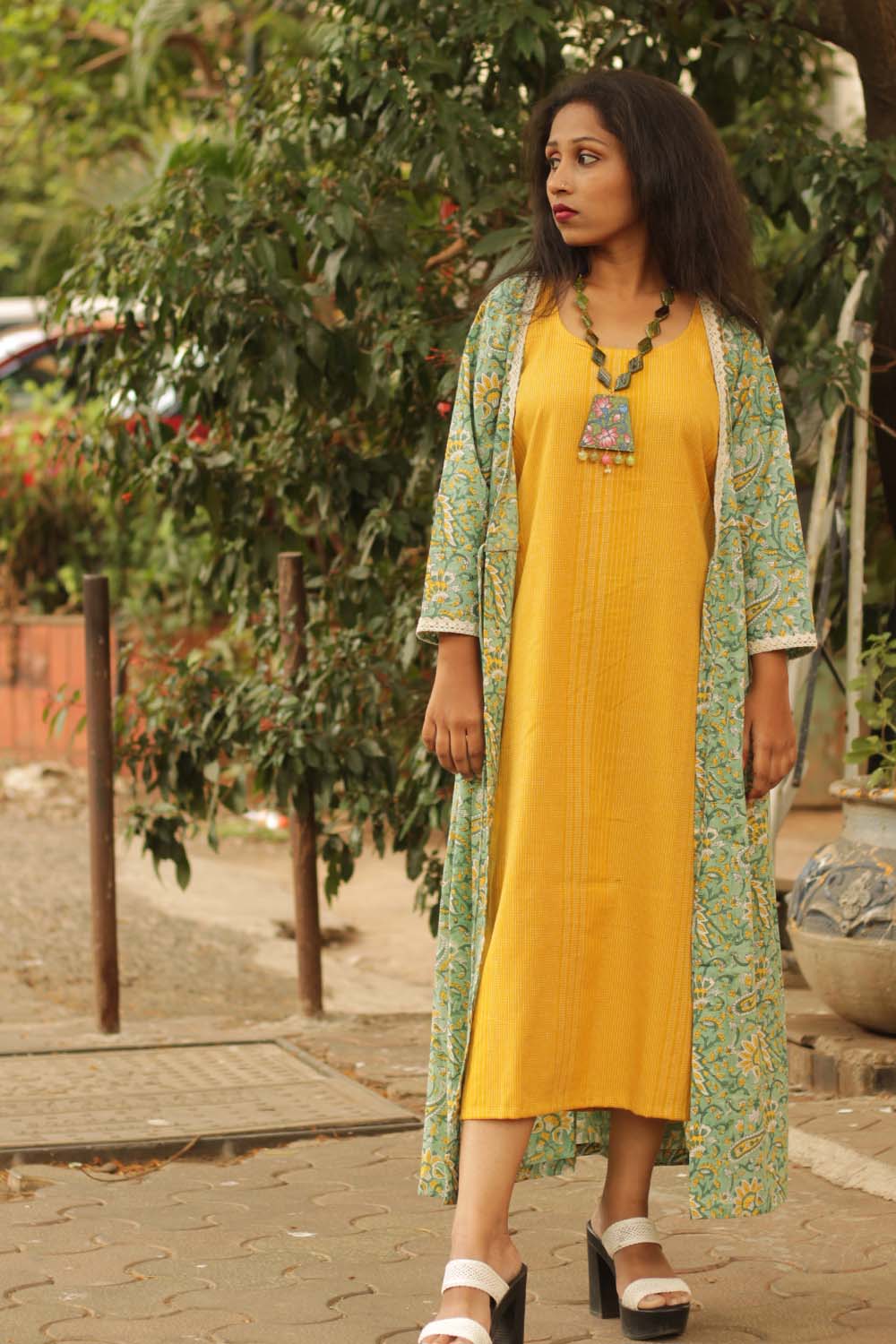 Dress & Overlay Co-Ord Set- Lime Light