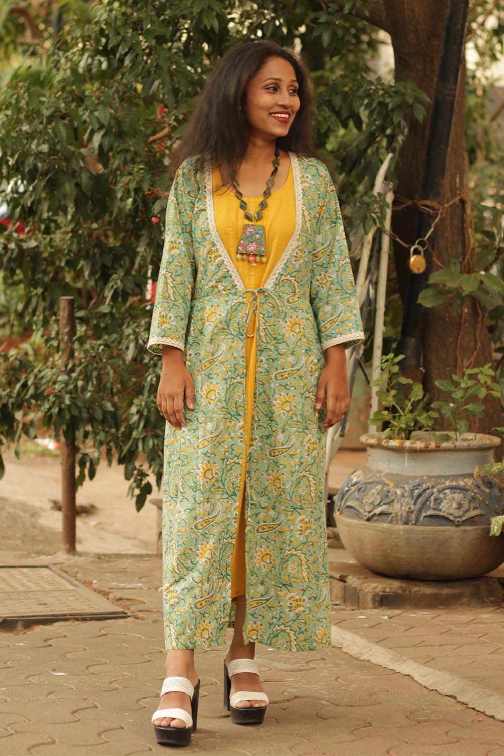 Dress & Overlay Co-Ord Set- Lime Light