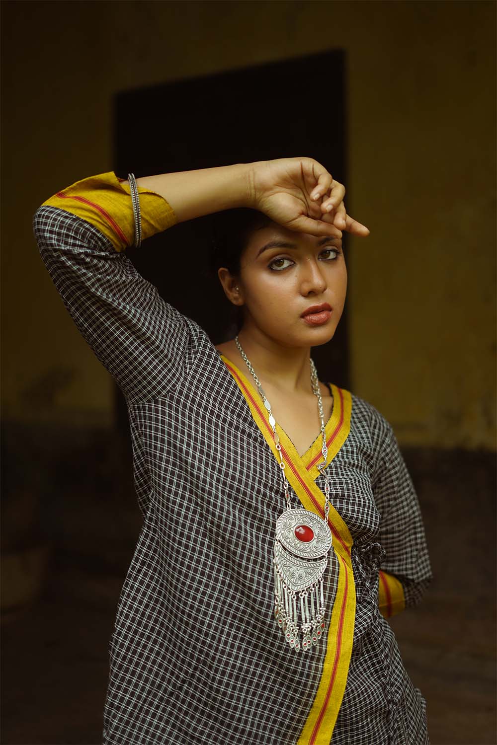 Vasundhara Syahi | Patteda Aanchu Co-Ord Set | Yellow