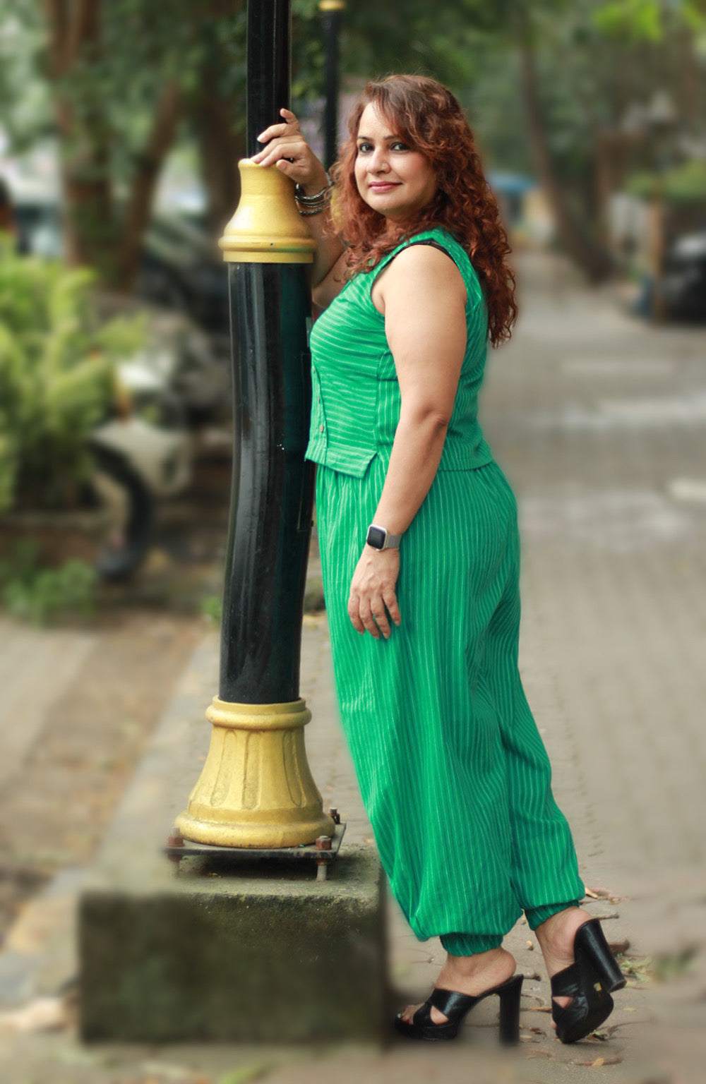 Nasha | Harem Pants Co-ord Set | Sea Green