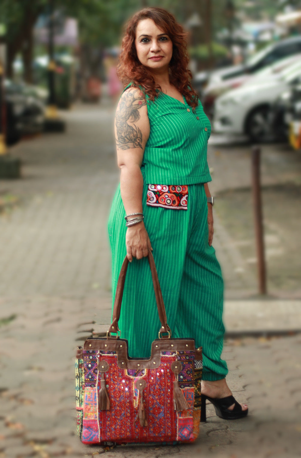 Nasha | Harem Pants Co-ord Set | Sea Green