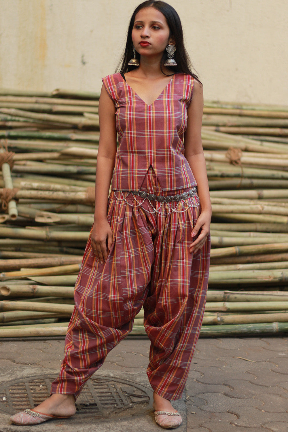 Nakhrebaaz| Patiala Salwar Co-ord Set | Kunbi | Brown