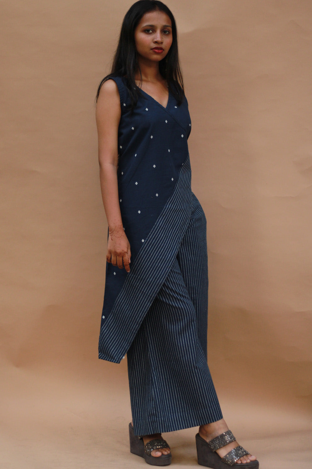 Raaya | Tapered Co-ord Set | Navy Blue