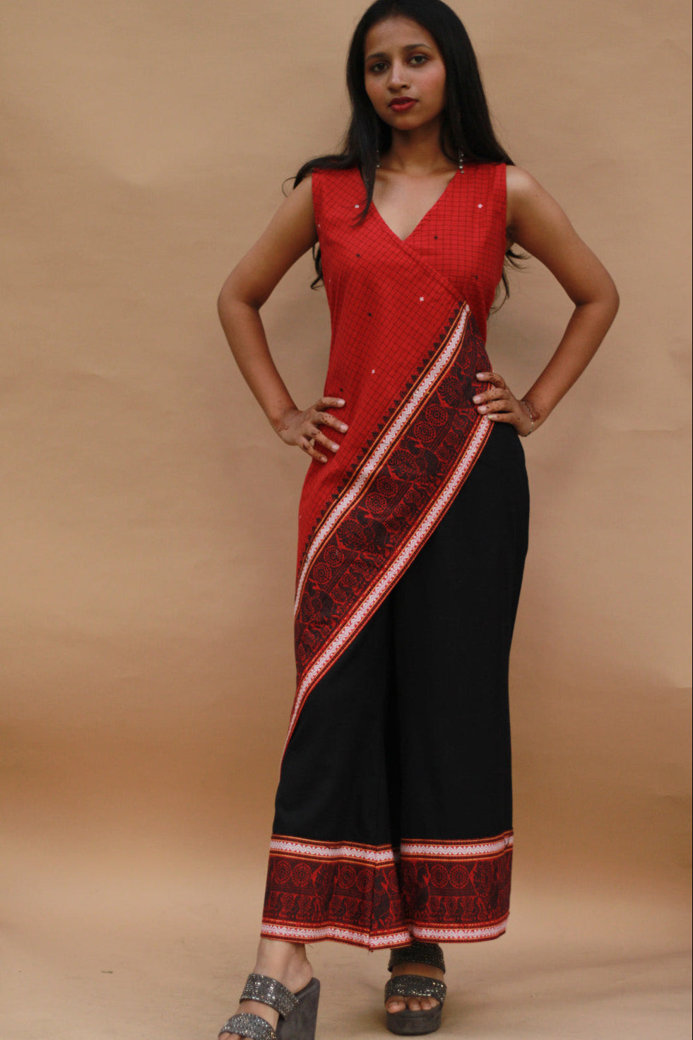 Raaya | Tapered Co-ord Set | Red Black