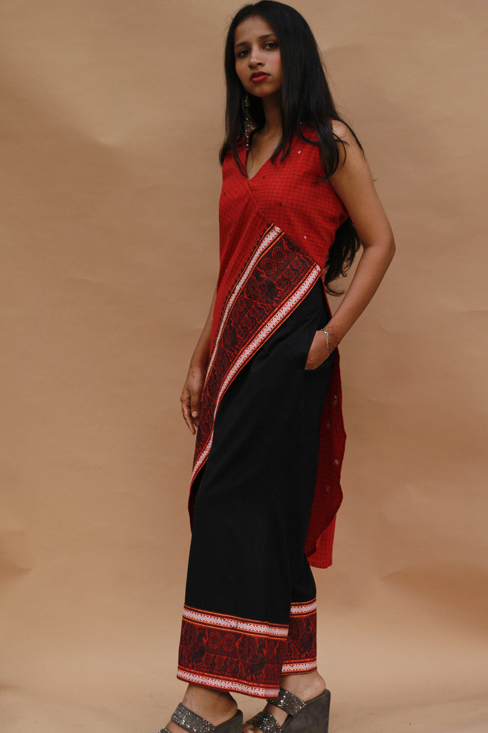 Raaya | Tapered Co-ord Set | Red Black