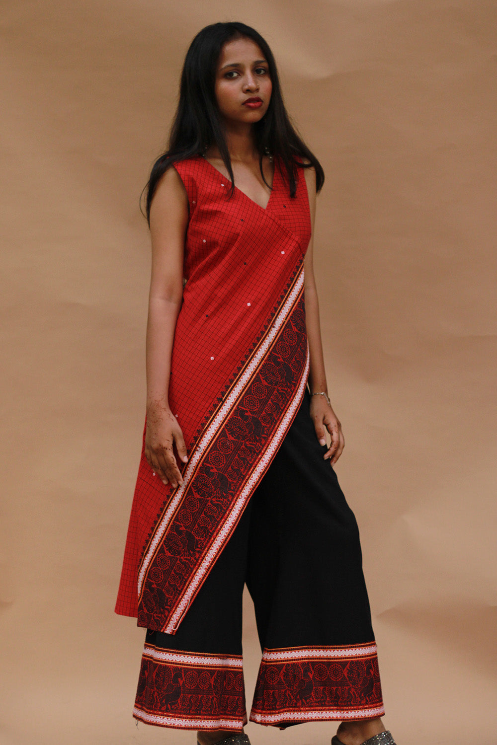 Raaya | Tapered Co-ord Set | Red Black