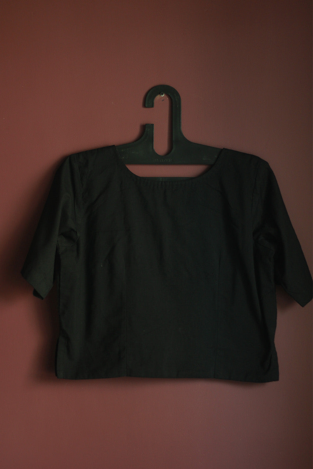 Gor Banjara | Embroidered Cropped Shirt-Blouse | Noir