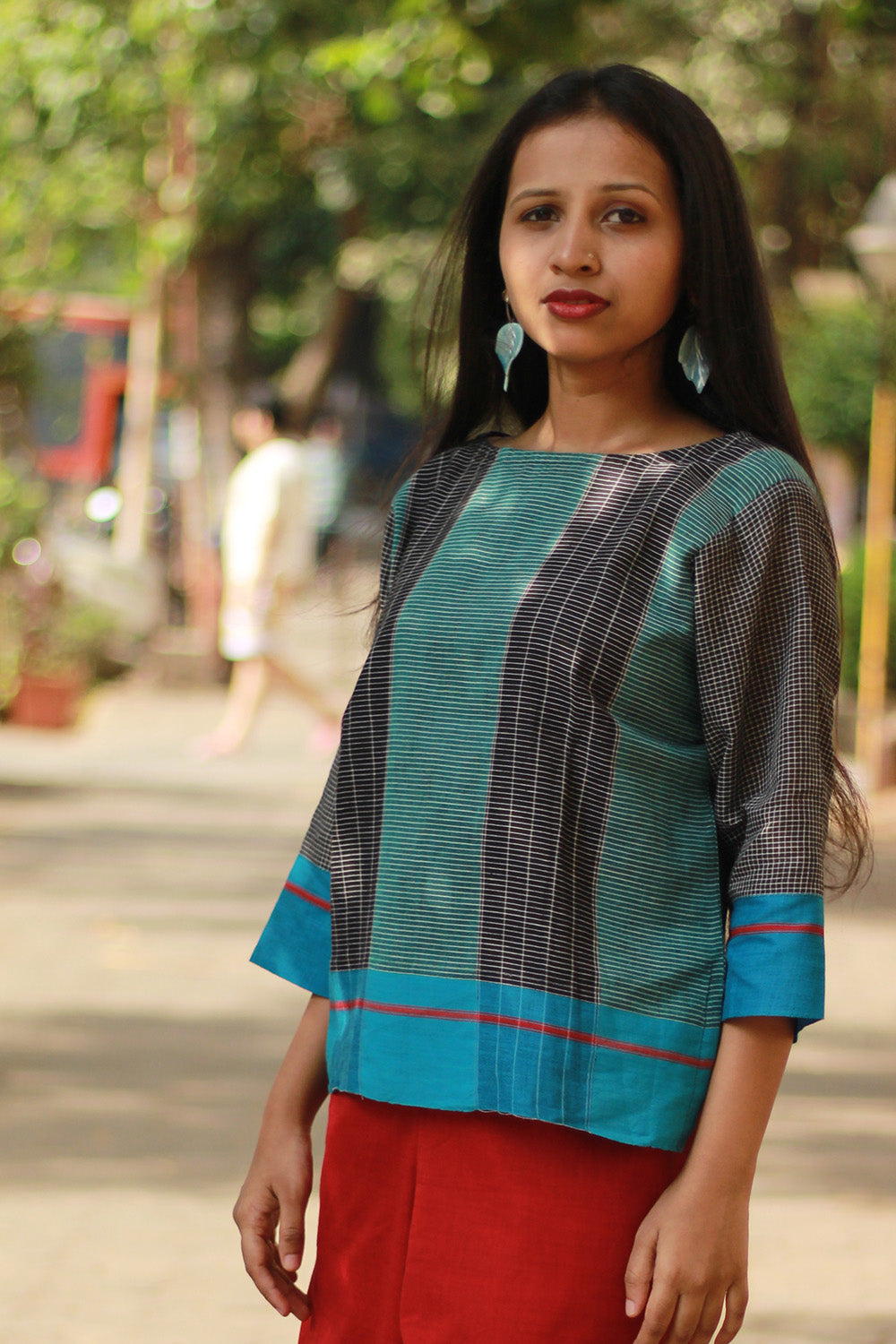 Vairagi | Patteda Anchu Crop Top | Aqua