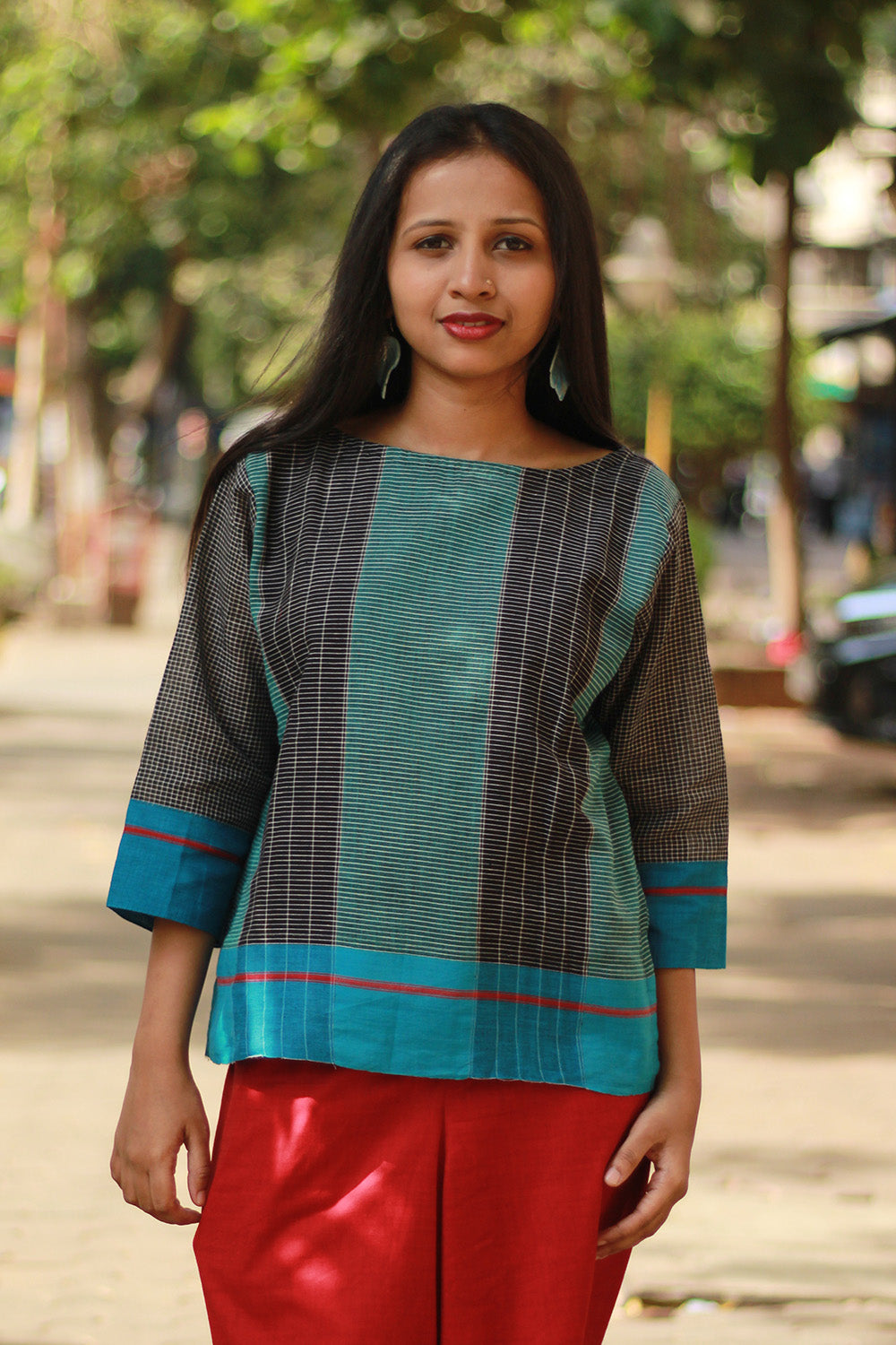 Vairagi | Patteda Anchu Crop Top | Aqua