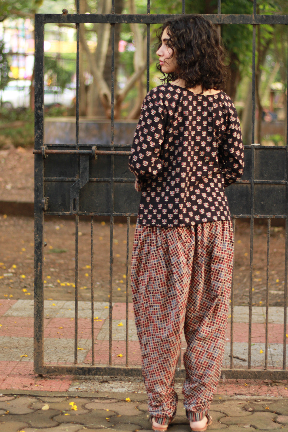 Dhoti Pants | Noir Ajrakh Checks