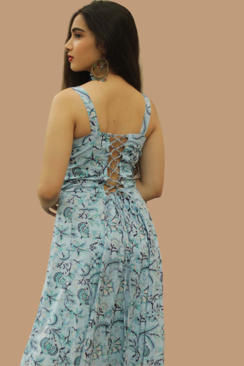 Tarangini | Long Kali Dress | Blue Sanganeri