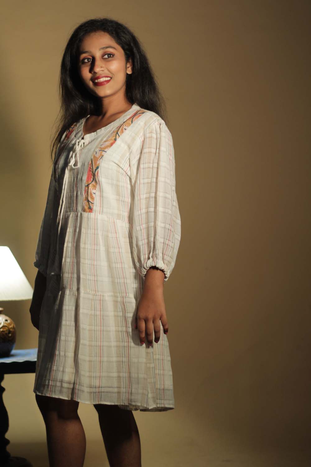 Gypsy | Short Dress | Peach Stripes