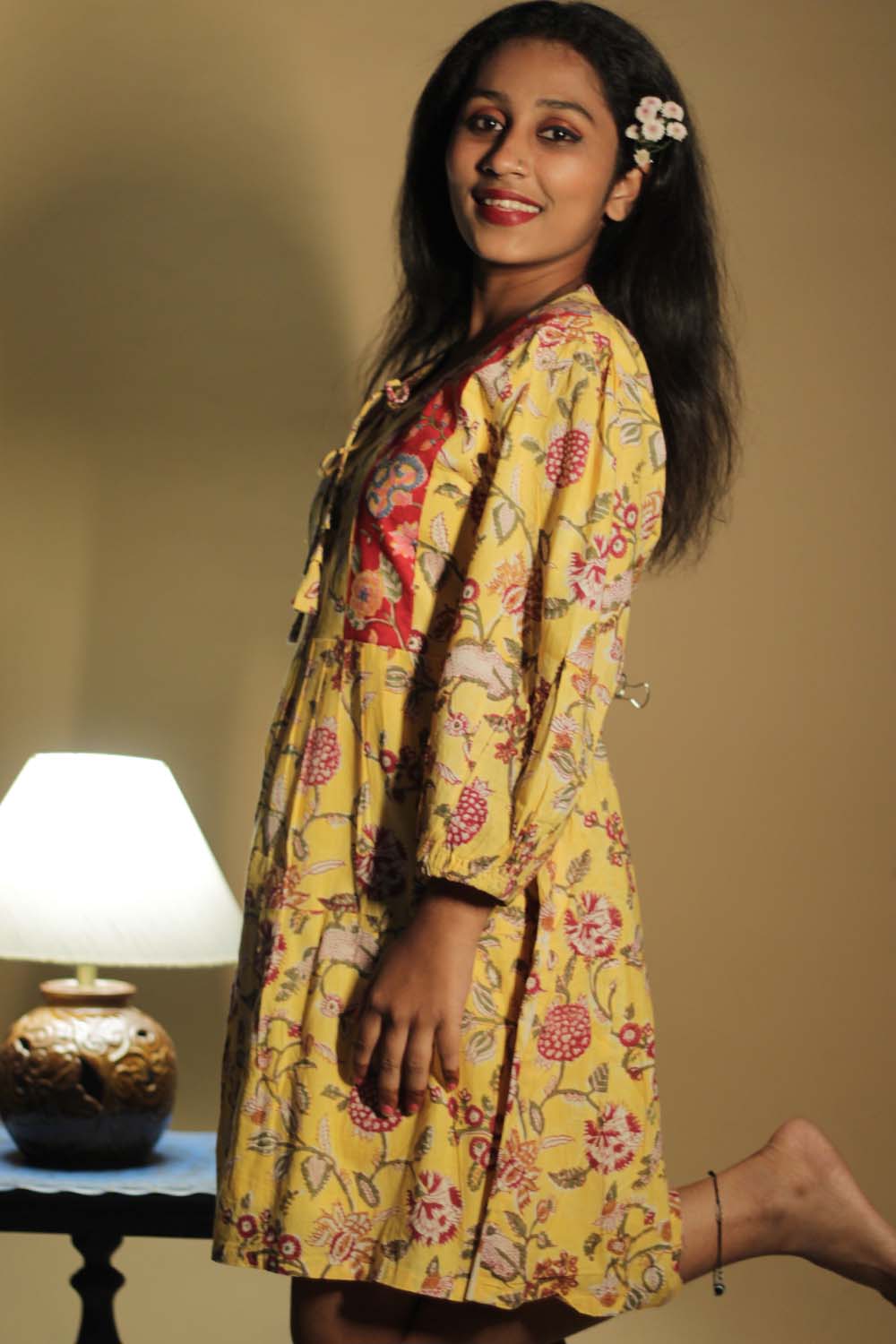 Gypsy | Short Dress | Yellow Sanganeri