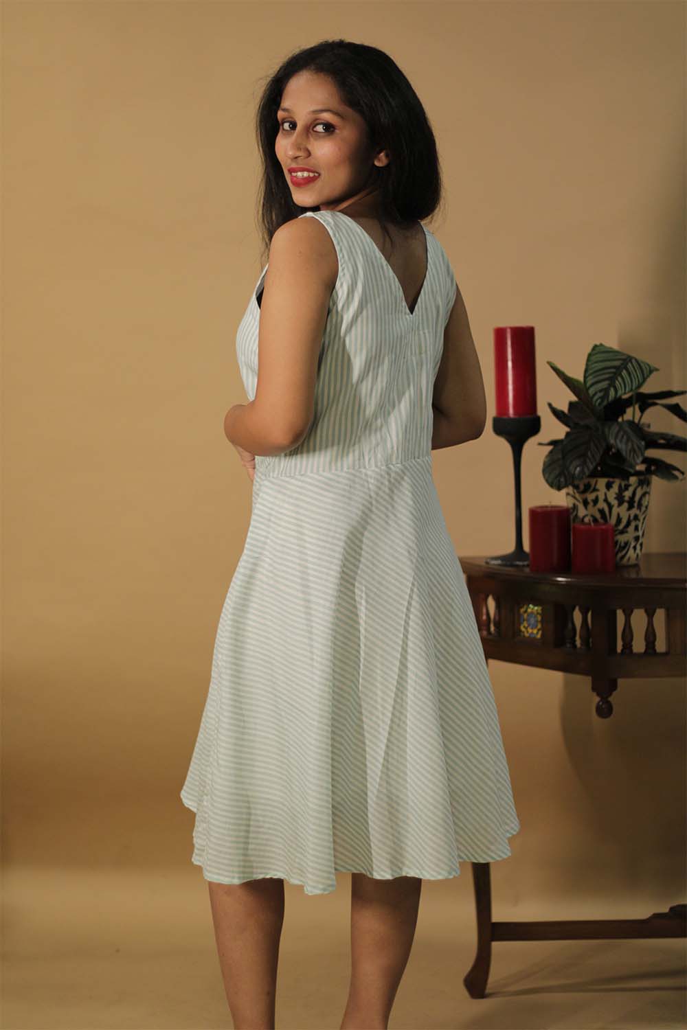 Candy Cane | Fitted Yoke Dress | Mint