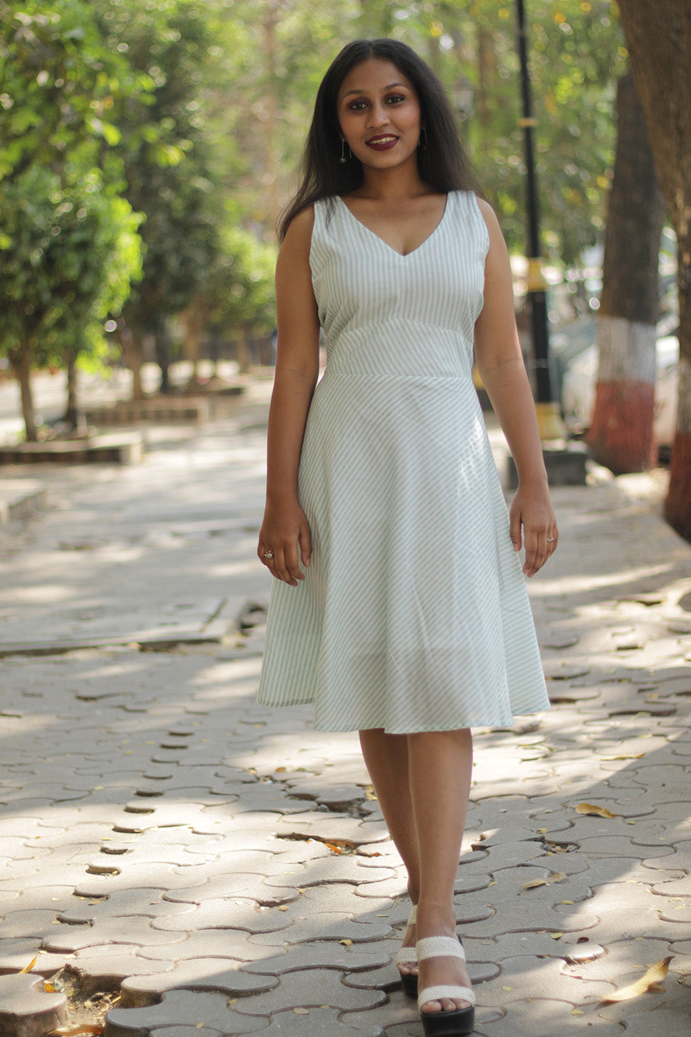 Candy Cane | Fitted Yoke Dress | Mint