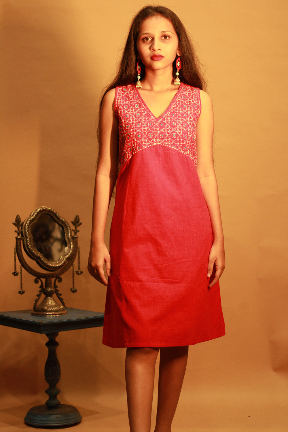 Suhani | Embroidered Dress | Red
