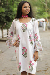 Sayali | Short Dress | Pink Dahlias Sanganeri