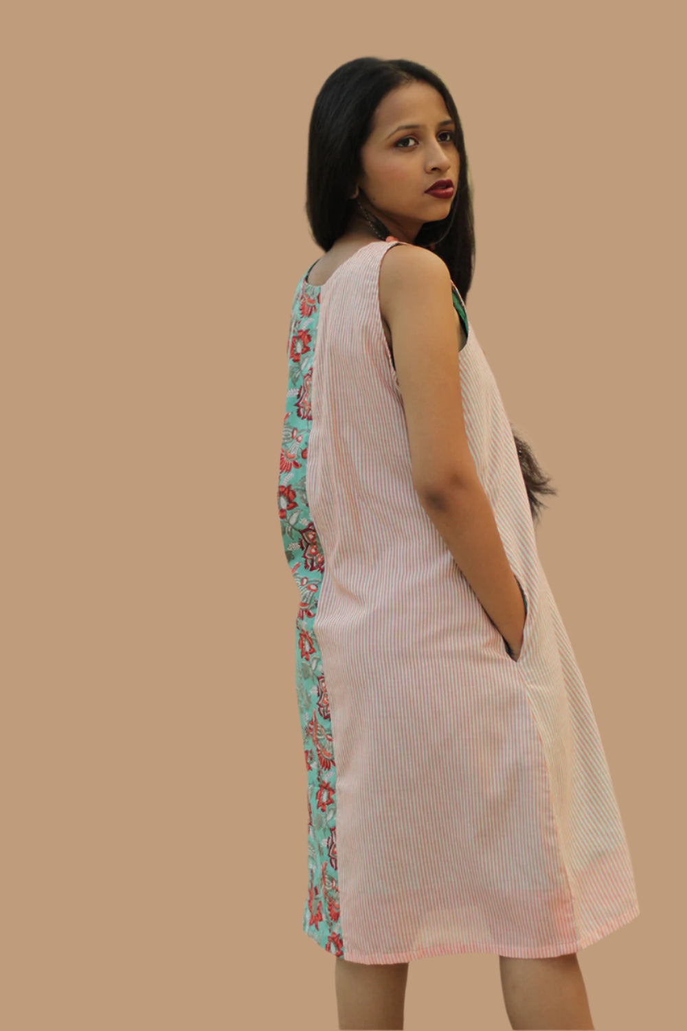 Anaya | Short Dress | Red Blooms Sanganeri