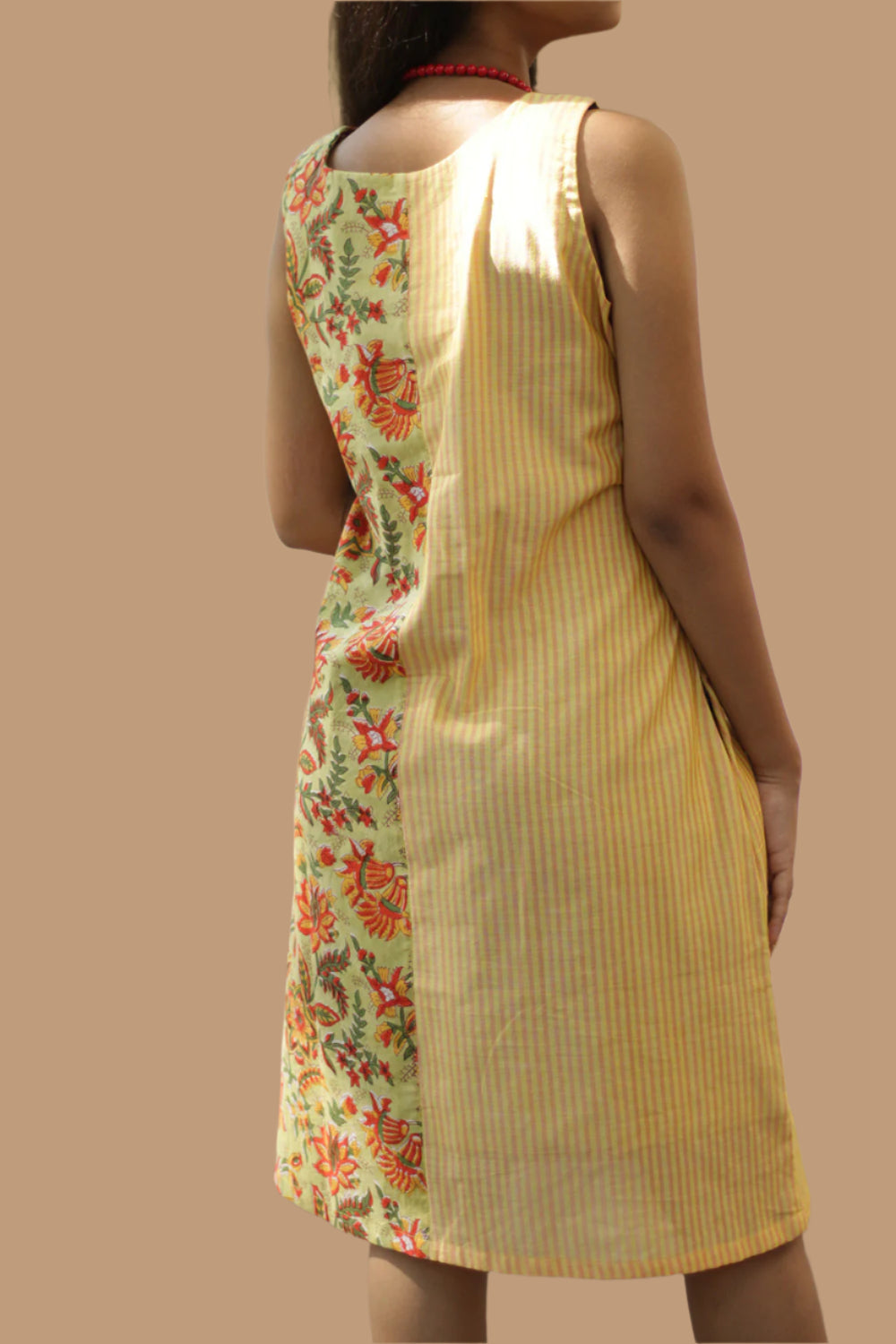 Anaya | Short Dress | Lime Green Sanganeri