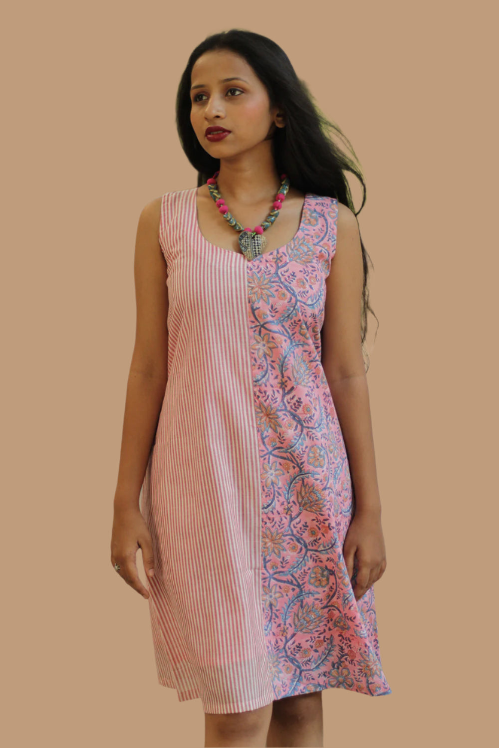 Anaya | Short Dress | Pink Sanganeri