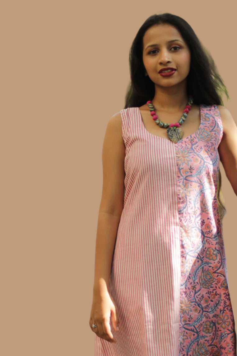 Anaya | Short Dress | Pink Sanganeri