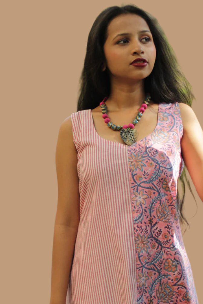 Anaya | Short Dress | Pink Sanganeri