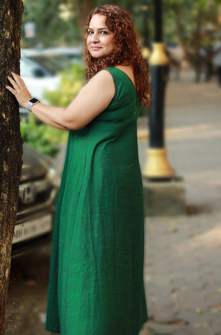 Khwaab | Long Kali Dress | Forest Green