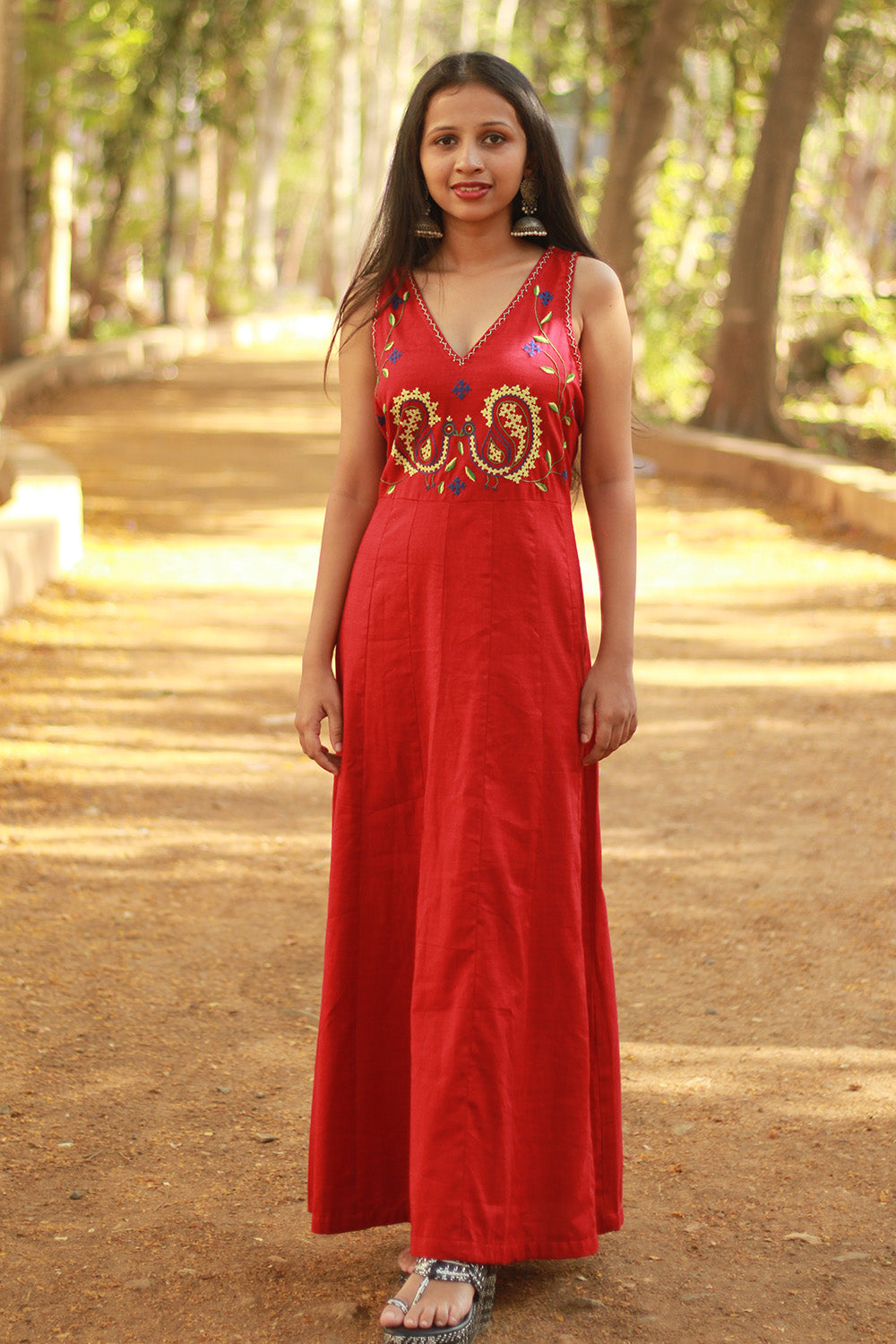 Khwaab | Long Kali Dress | Red